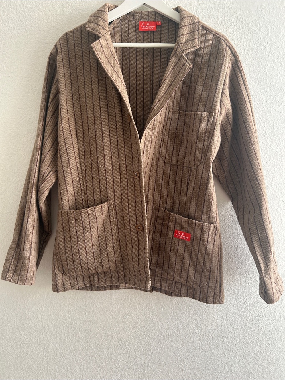 Brown Striped Blazer Jacket by Cookman